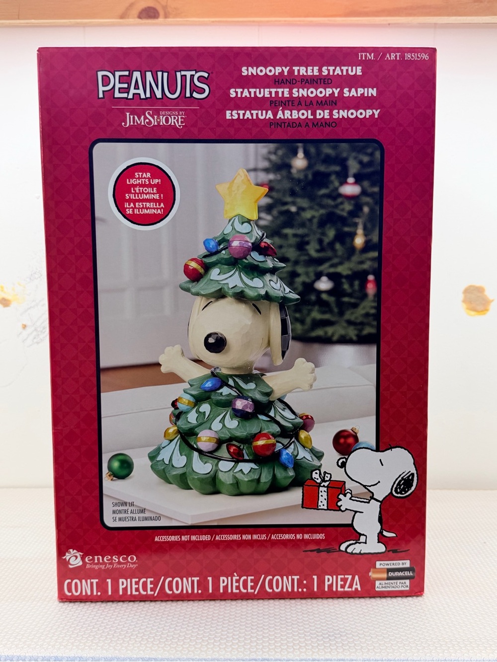 Jim Shore Peanuts Snoopy Christmas Tree Statue - Green